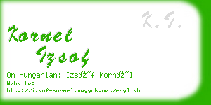 kornel izsof business card